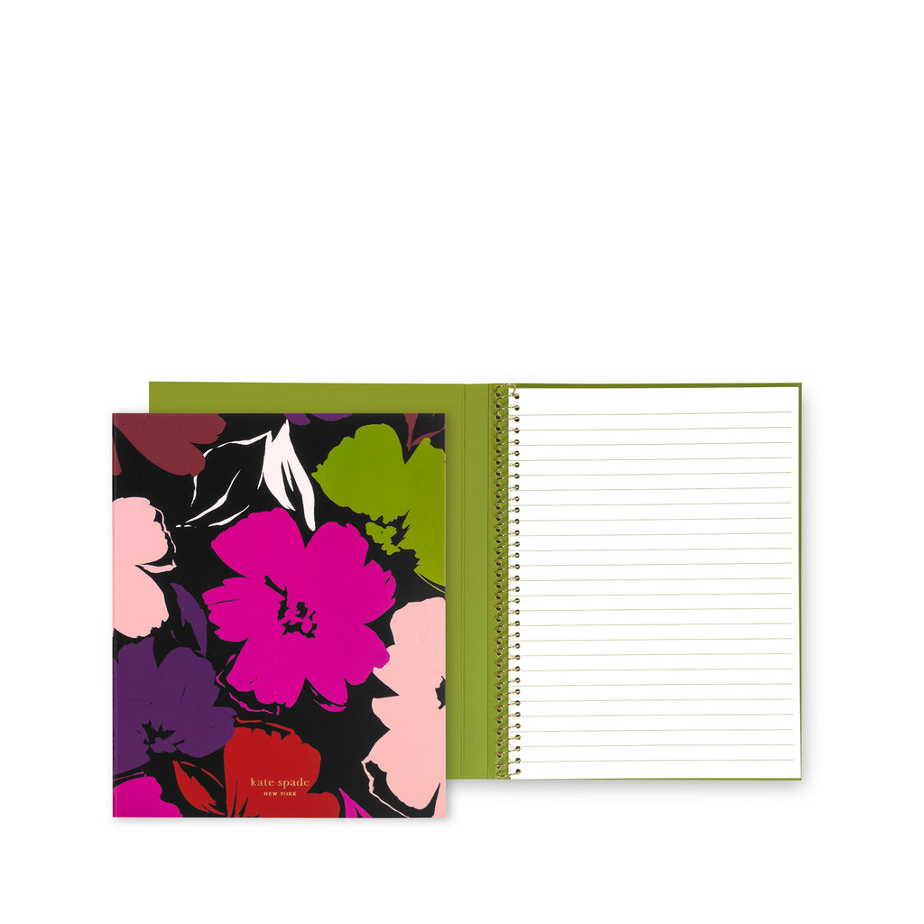 Concealed Spiral Notebook, Painterly Blooms