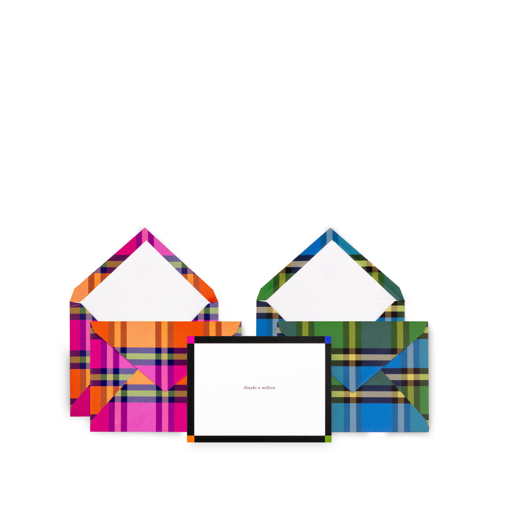 Thank You Notecard Set, Grand Plaid Duo