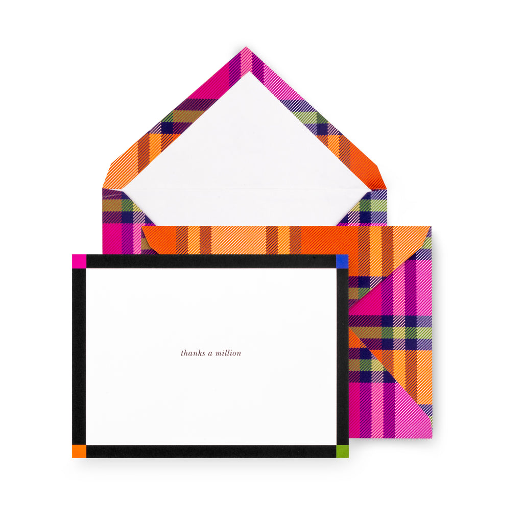 Thank You Notecard Set, Grand Plaid Duo