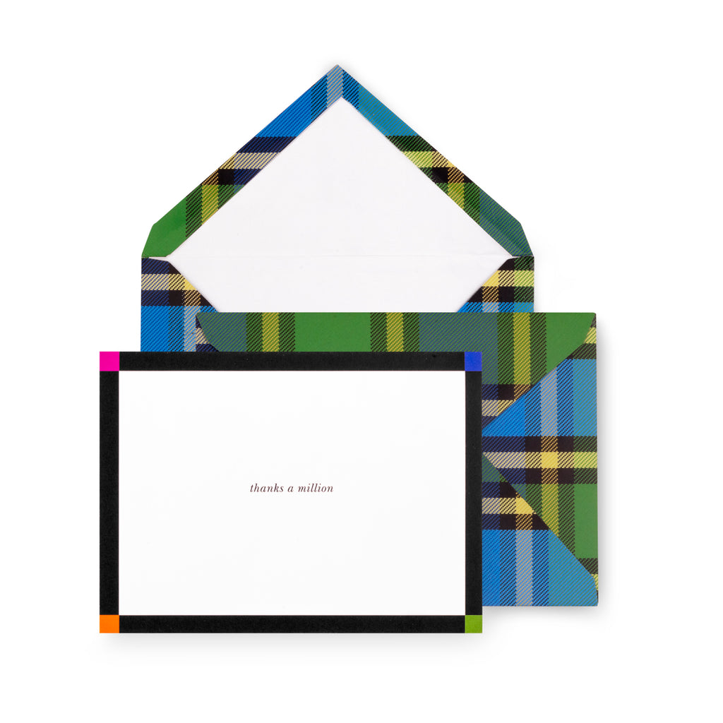 Thank You Notecard Set, Grand Plaid Duo