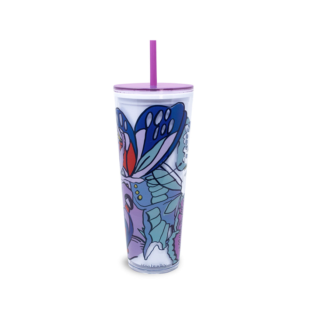 Double Wall Tumbler with Straw, Flutter Cool