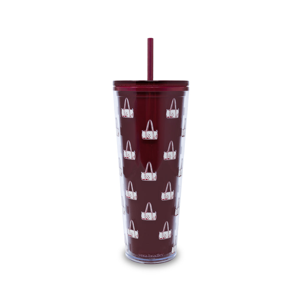 Double Wall Tumbler with Straw, Duffel Mosaic