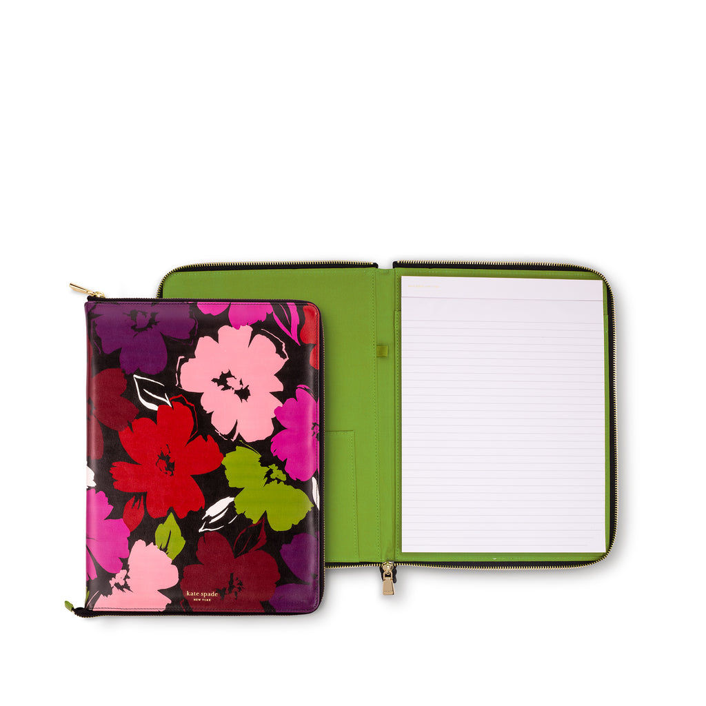 Notepad Zip Folio, Painterly Blooms