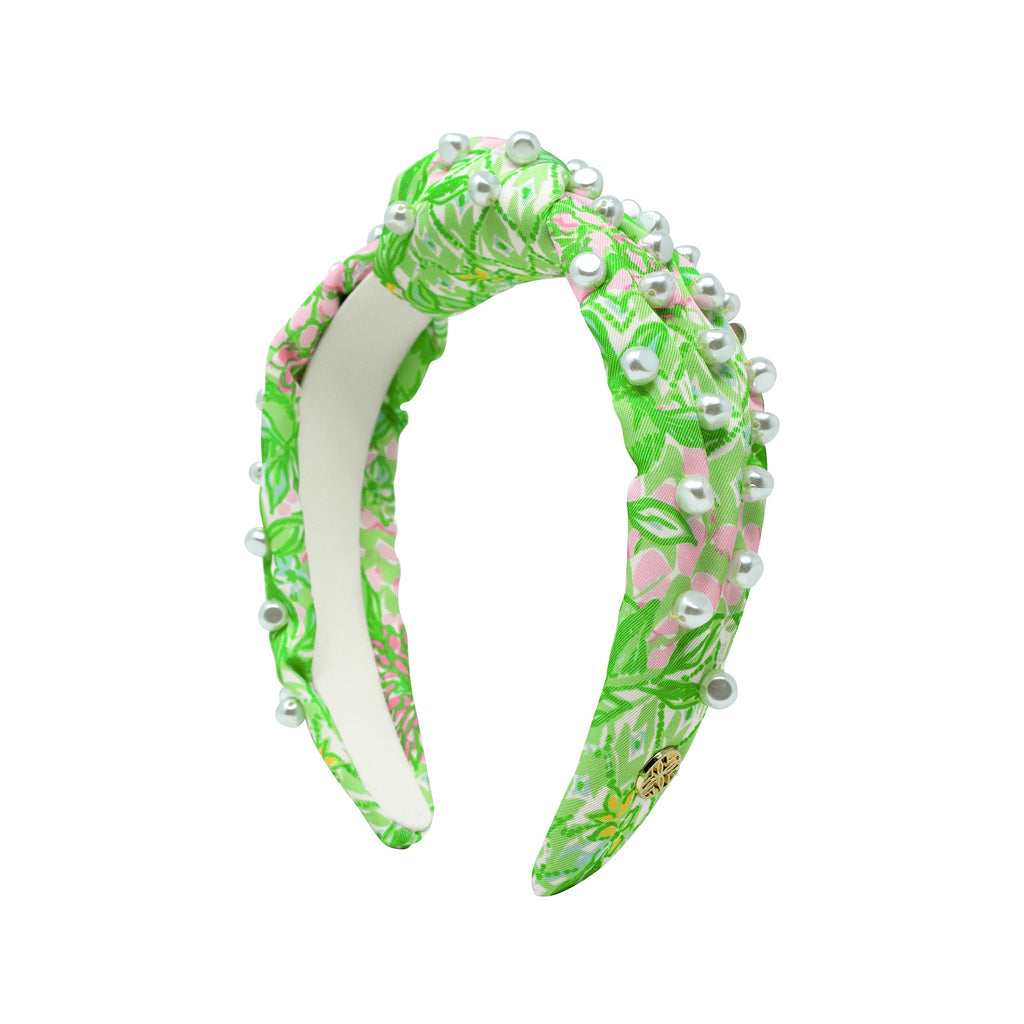 Embellished Slim Knot Headband, Lime Feeling Good