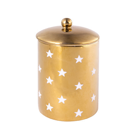 Candle, Gold with White Stars