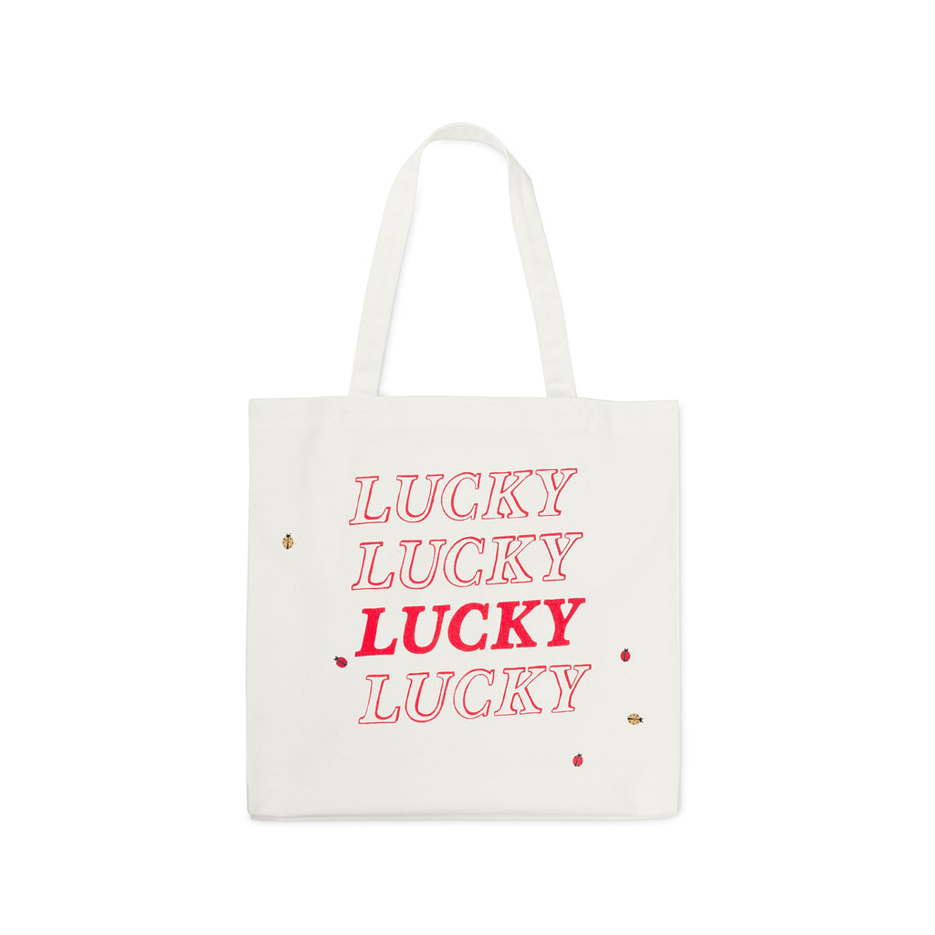 Canvas Book Tote, Lucky Ladybug