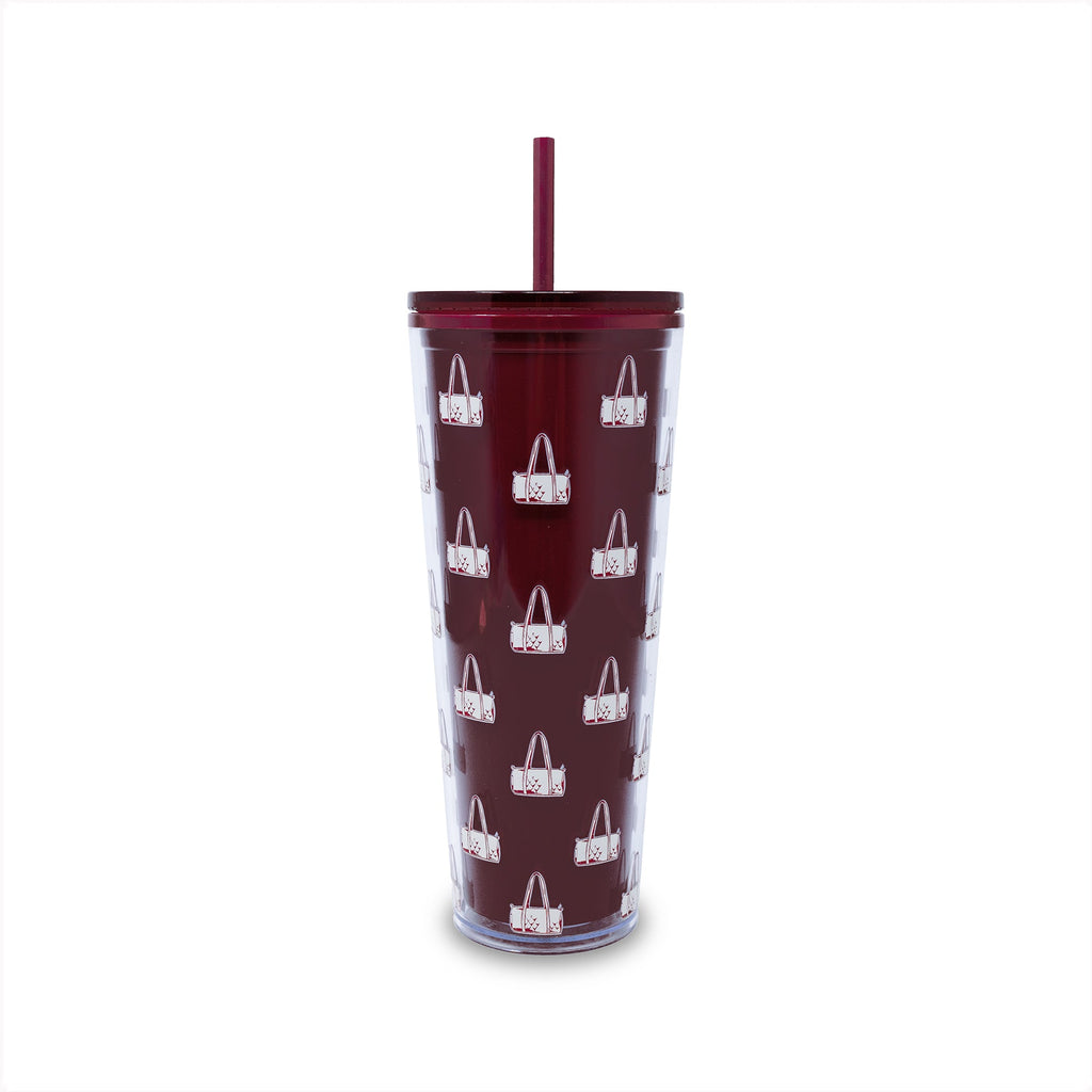 Double Wall Tumbler with Straw, Duffel Mosaic