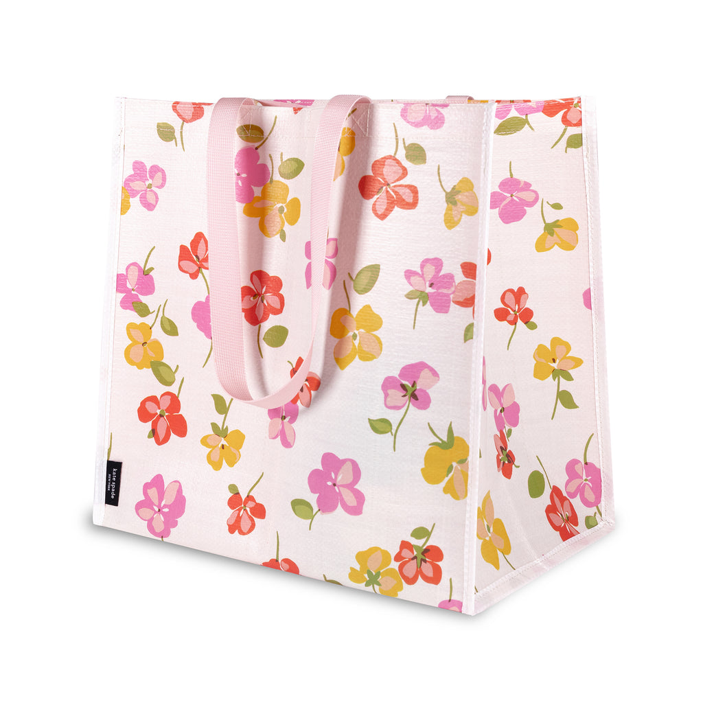 Grocery Tote, Spring Pansies