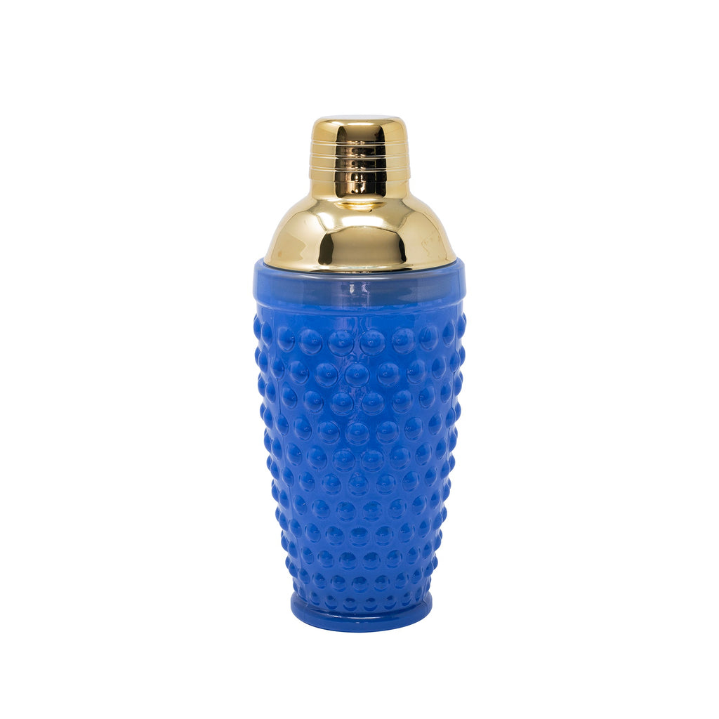 Cocktail Shaker, Blue Stream Hobnail