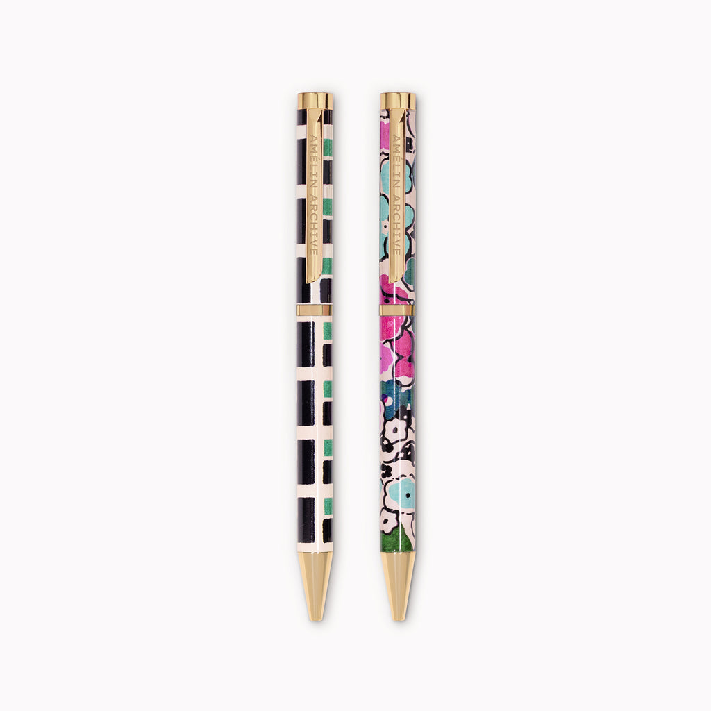 Pen Set, Squared/Florale