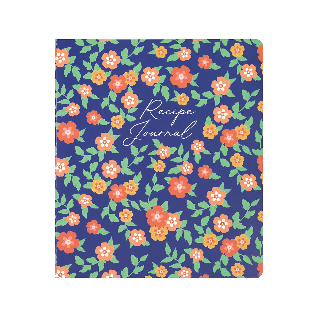 Recipe Journal, Floral Deep Ultramarine