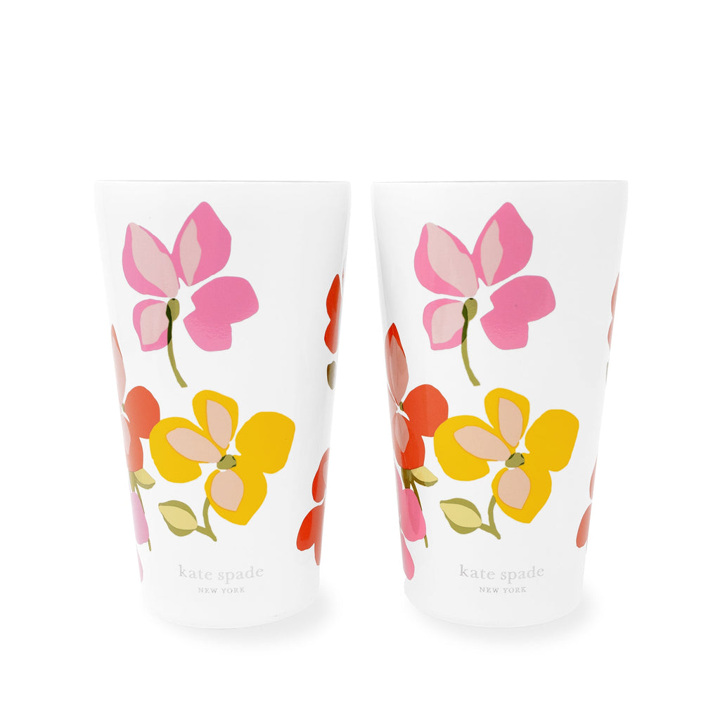 Stainless Steel Tumbler Set, Spring Pansies