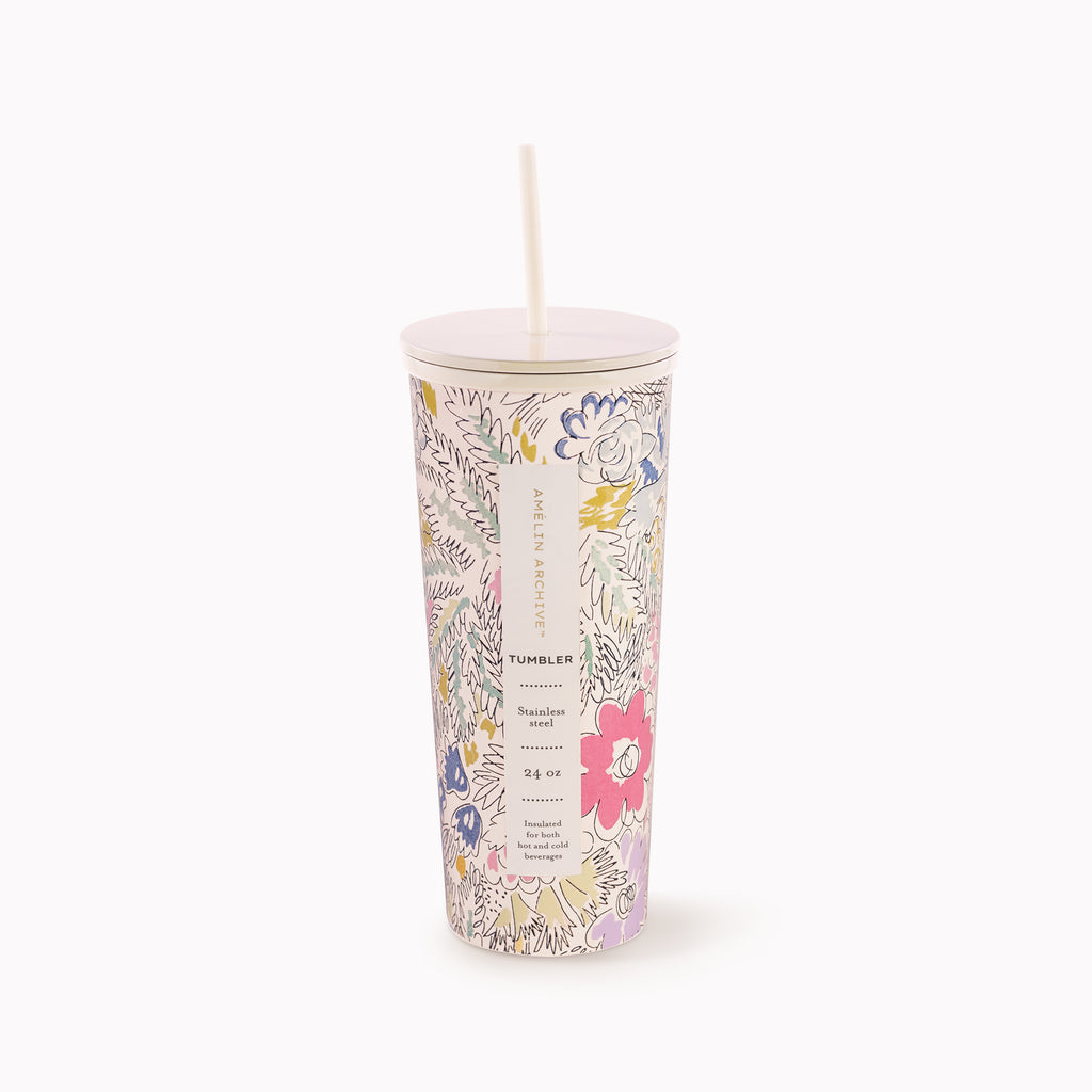 Stainless Steel Tumbler with Straw, Chagall