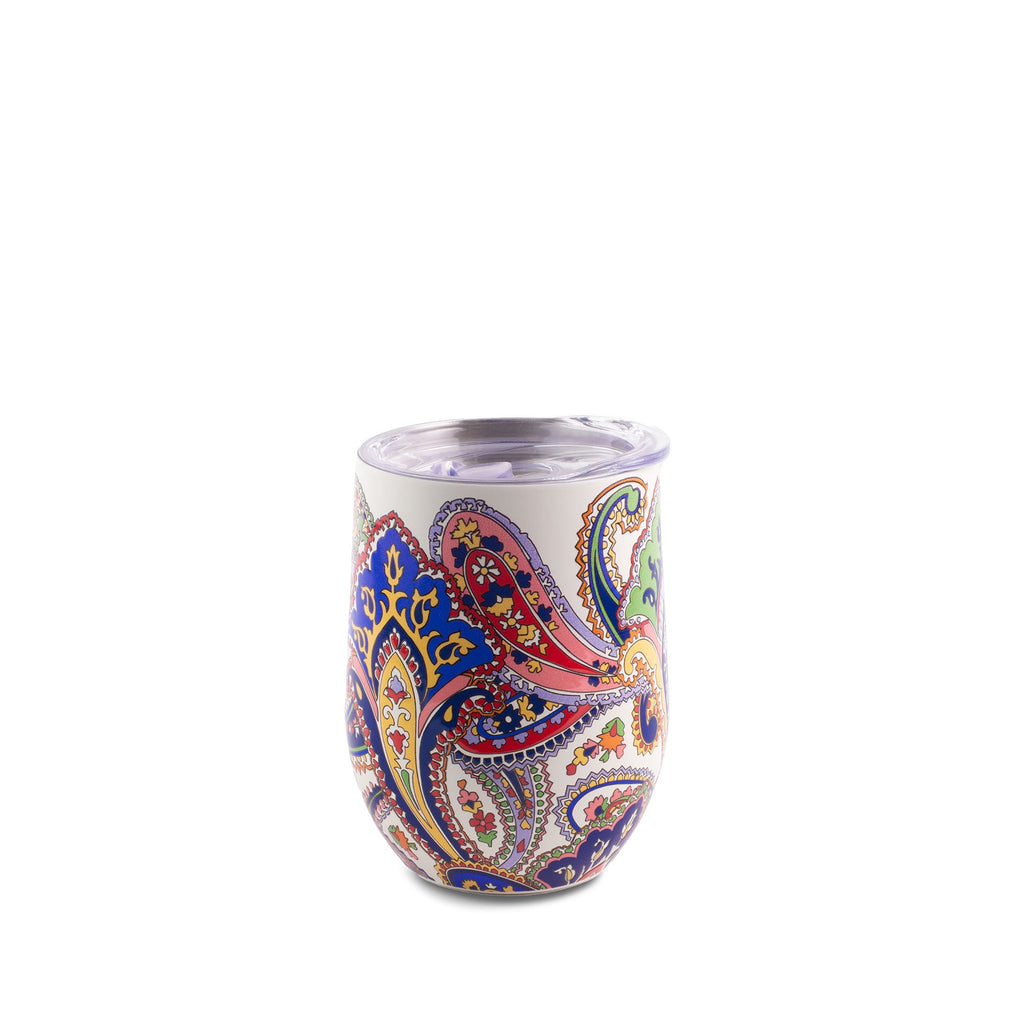 Stainless Steel Wine Tumbler, Harbor Paisley