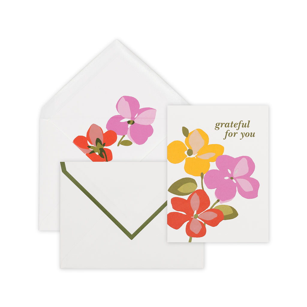 Thank You Notecard Set, Spring Pansies