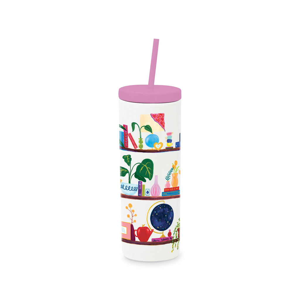 Acrylic Tumbler with Straw, Charmed Library