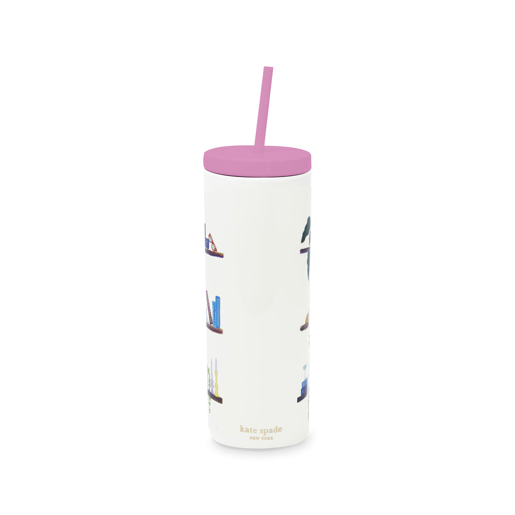 Acrylic Tumbler with Straw, Charmed Library