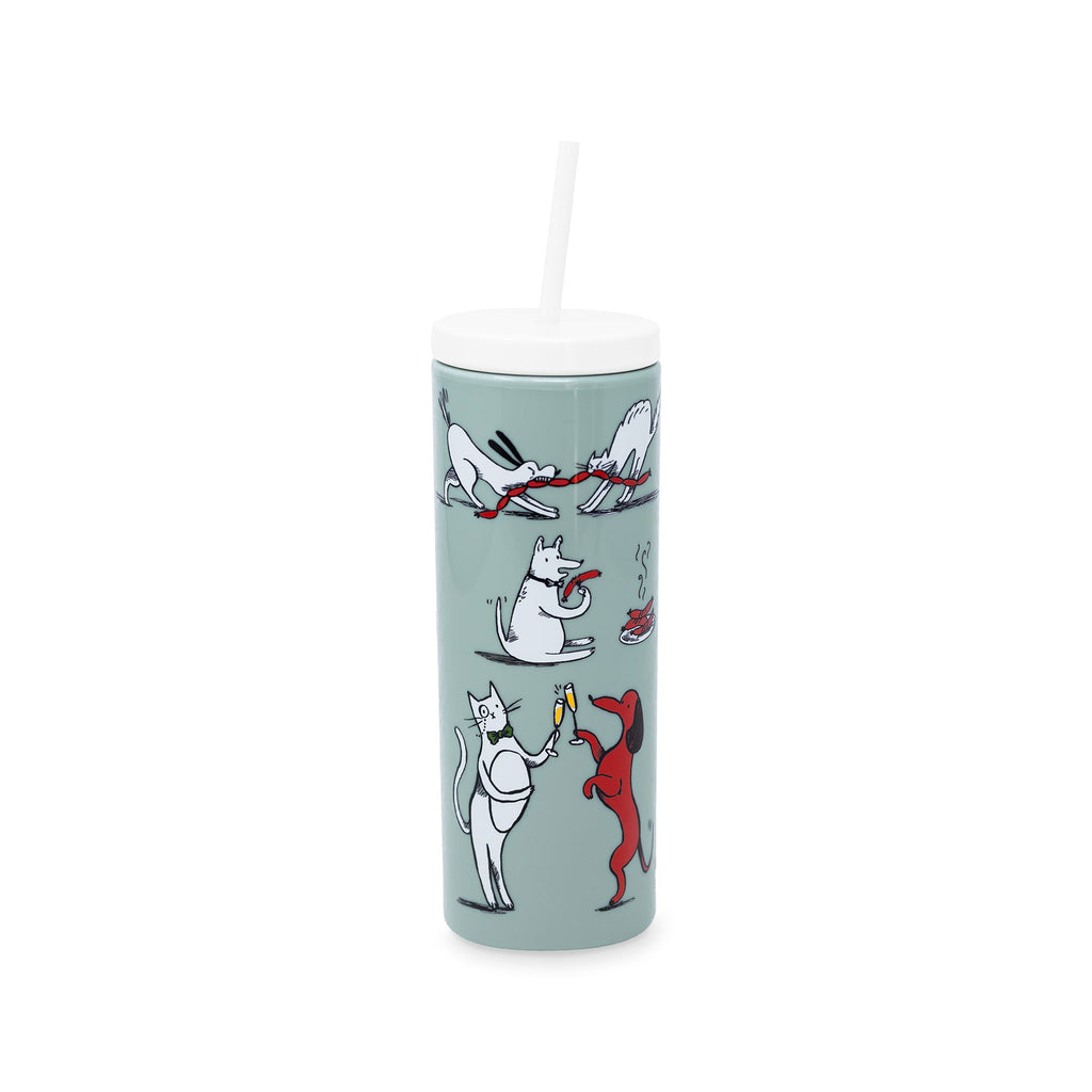 Acrylic Tumbler with Straw, Holiday Party